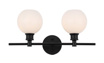 Elegant Lighting LD2315 Collier 2 Light 19''W Vanity Light - Black