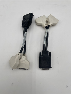 Lot of 2 Computer Video Adapter DMS 59 Y Splitter to Dual DVI-I 0H9361,