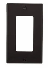 Eaton Wiring 1-Gang Decorator Wall Plate, Nylon, Standard, Black
