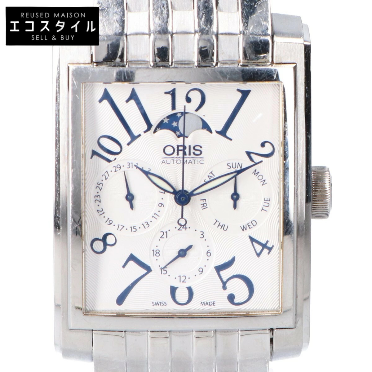 ORIS 7658 Rectangular Complication Moon Phase Aut… - image 1