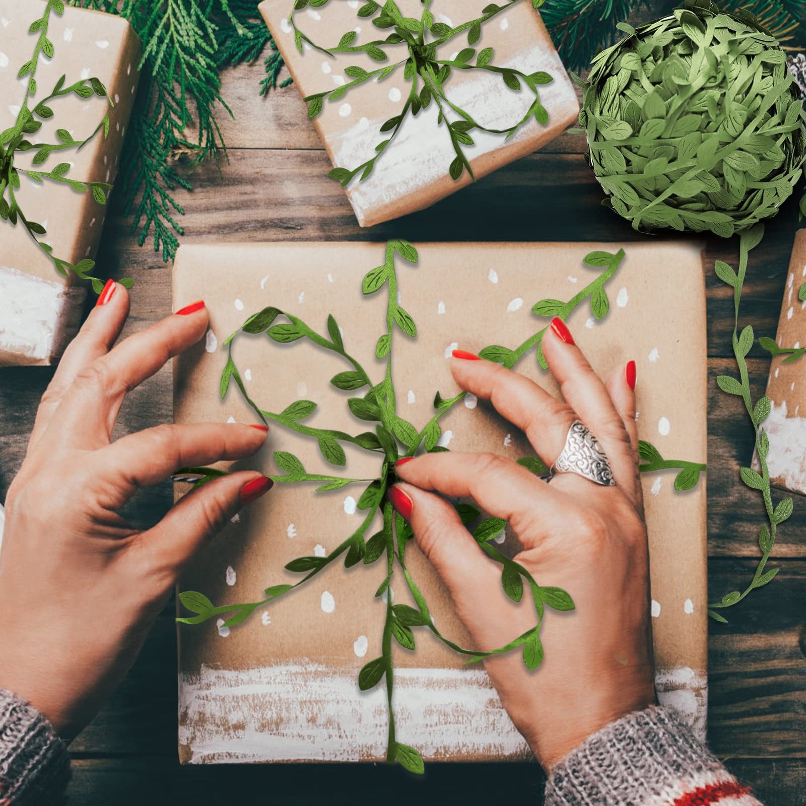 269ft Leaf Ribbon, Baby Shower Decorations Artificial Vines Leaf String Trim ...