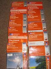 OS Ordnance Survey  Explorer maps - Cornwall - assorted  - very good condition