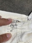 White vintage painters smock work wear with size 40 tag, brown seam, and “Angelica Made in U.S.A.” label.