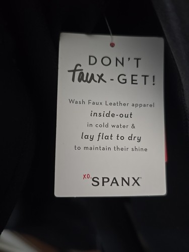 SPANX Jacke mit drapierter Vorderseite schwarz Ponte Kunstleder Größe XS neu mit Etikett - Bild 8 von 20
