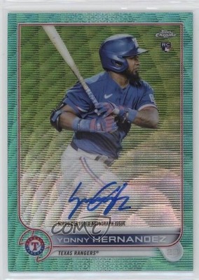 2022 Topps Chrome Rookie Aqua Wave Refractor 9/199 Yonny Hernandez Auto RC 7p8