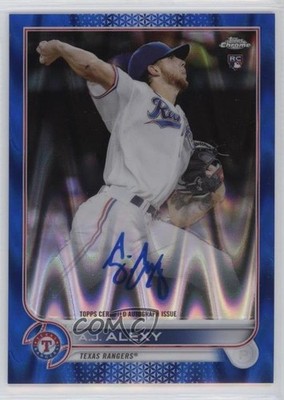 2022 Topps Chrome Rookie Blue RayWave Refractor 149/150 AJ Alexy Auto RC 8mm