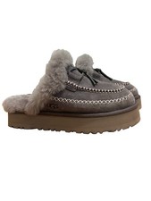 Uggs Disquette Alpine Slipper Women  s Size 8 Thunder Cloud Slip On Platform