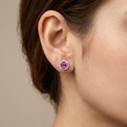 Velvety Barbie Pink Sapphire Round 3.55Ct 925 Sterling Silver Handmade Earrings