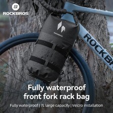 ROCKBROS Bike Pannier Roll-Top Front Fork Full Waterproof Rack Bag Reflective 7L