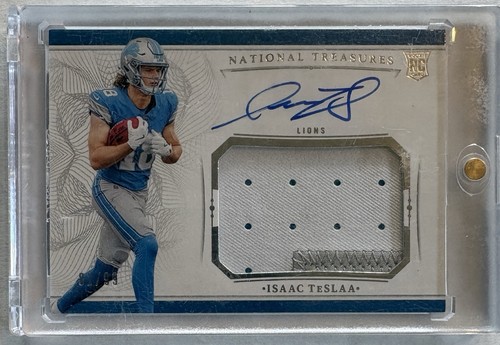 2025 National Treasures Isaac TeSlaa Rookie Patch Auto RPA /99 RC Lions