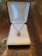 Vintage Cameo Necklace 12K Gold Filled  18" Chain 