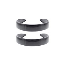 Juego de 2 diademas clásicas Alicia dentadas lisas anchas de plástico negrita, 25 mm