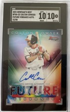 Colton Cowser 2021 Bowman's Best Future Vibrance Auto /80 SGC 10/10 Orioles