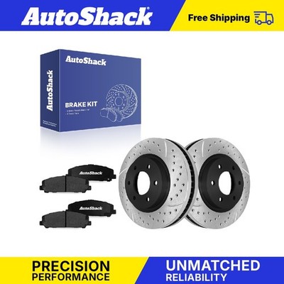 Front Drilled Slotted Brake Rotors Pads for Nissan, TITAN 2011-2015, 2017-2024