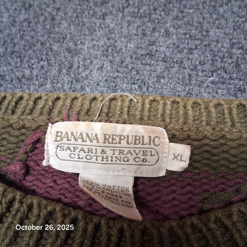 Suéter de Colección Banana Republic Safari Ropa de Viaje Talla XL Púrpura Verde Pesado Foto 3 de 4