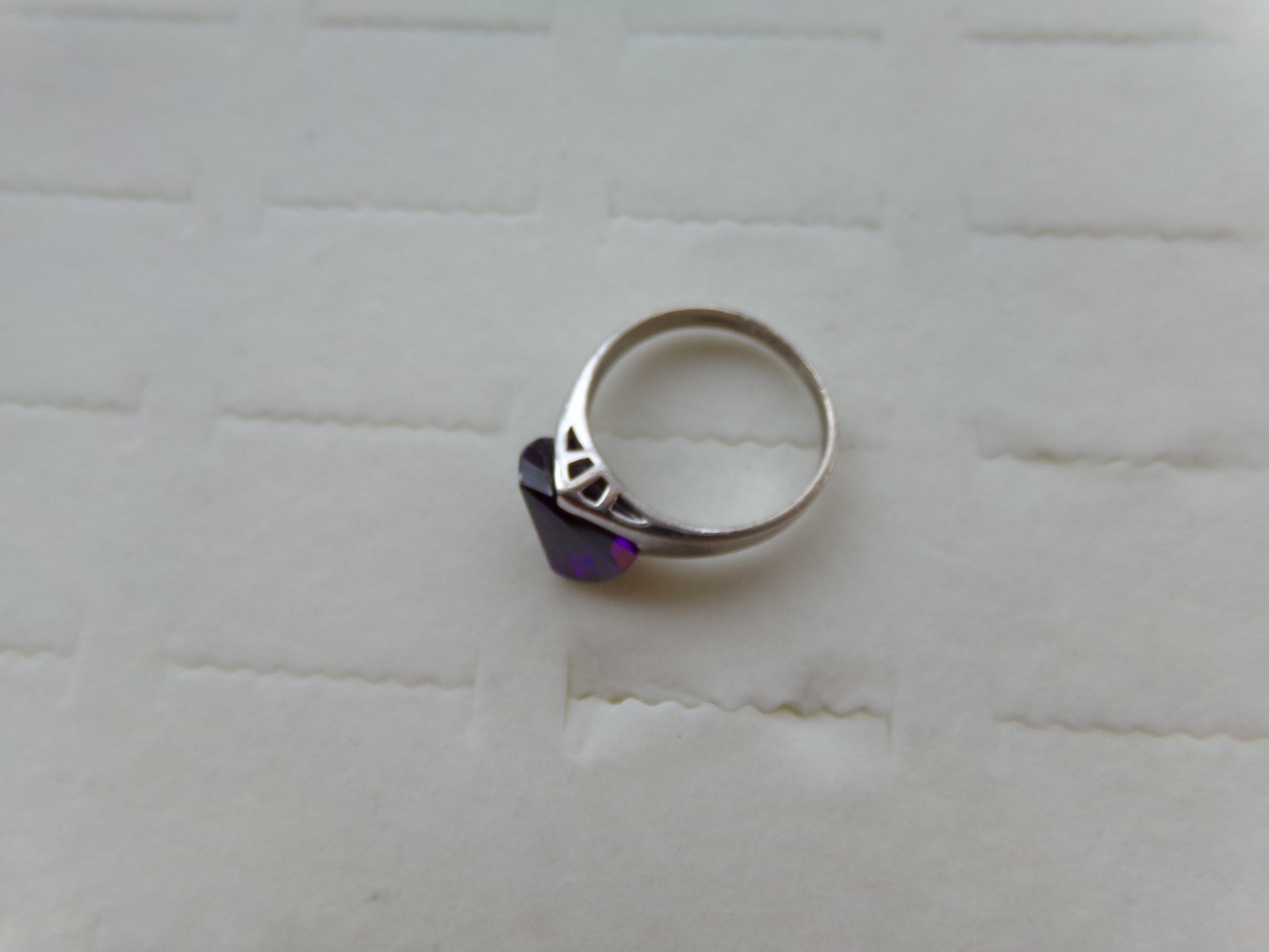 Purple Stone Solid Sterling Silver 925 Ring Size … - image 6