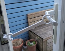 Patio Door Breezer - French Door Stay Open Hook - Pet Stopper - Door Stop Catch