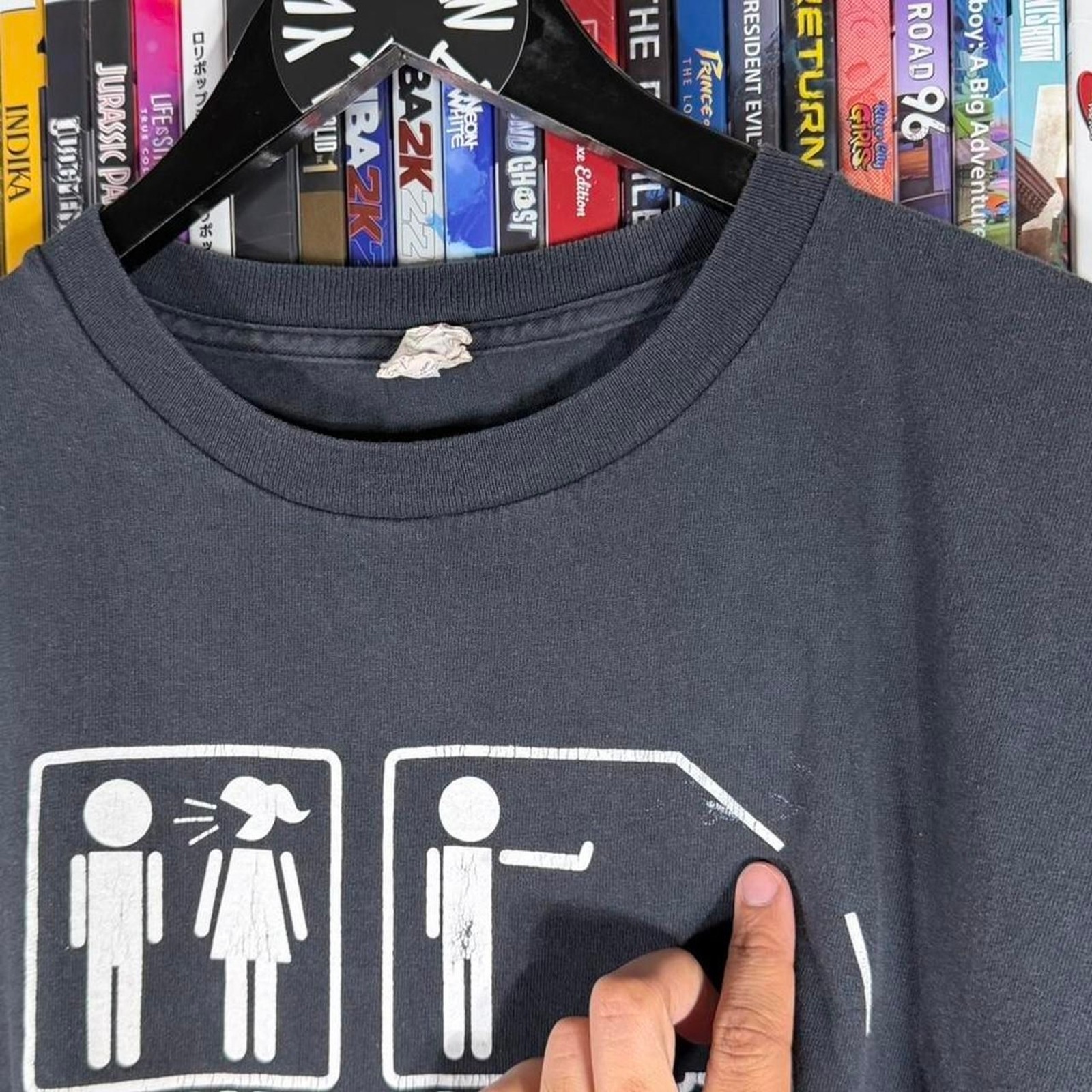 Vintage Comedy Problem Solved Girlfriend Tee Shir… - image 5