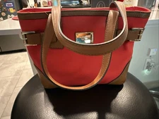 Michael Kors Millbrook Medium Canvas Tote Mandarin Red