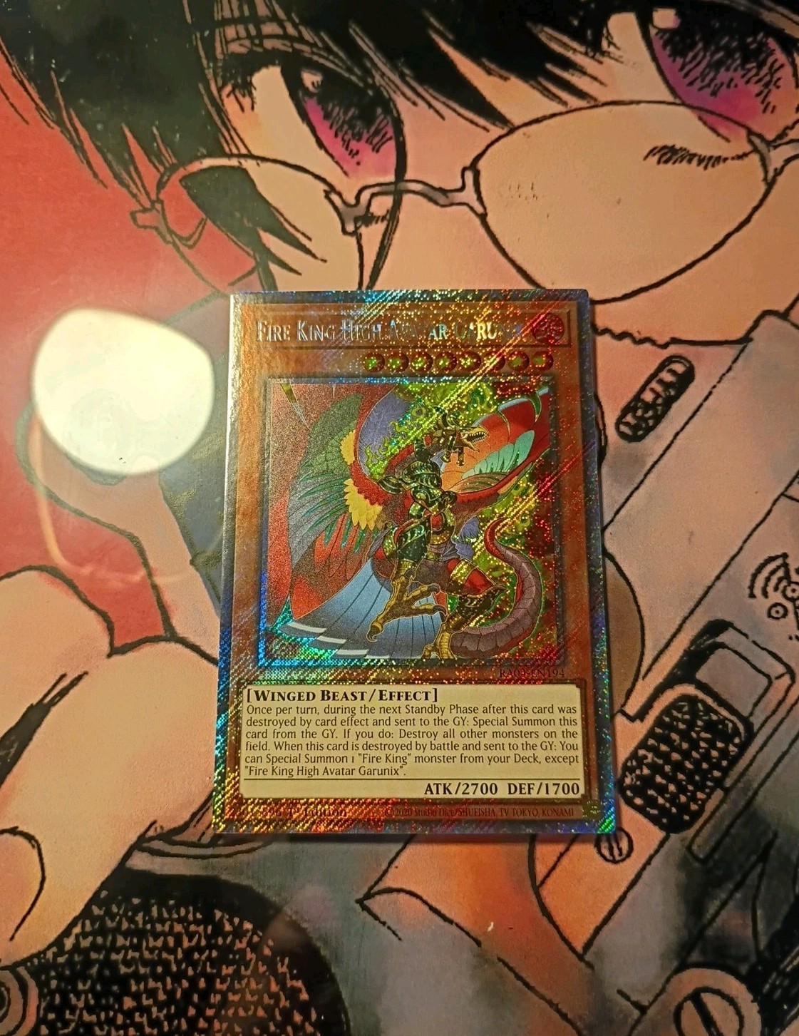 Fire King High Avatar Garunix RA04-EN194 YuGiOh Quarter Century Stampede trading card — raw and PSA graded price guide