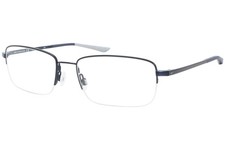 NEW NIKE 4306 401 Satin Navy & Midnight Navy Eyeglass w/Flexon Bridge 56/18/145