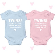 Conjunto Gemelos Bebé Crecer A Juego, Lindo Personalizado Recién Nacido Gemelos Regalos