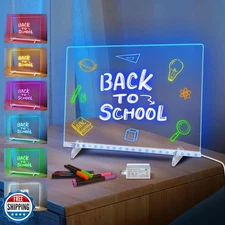 LED Note Board with 7 Colors, Includes Adapter, 13"x10" Led Drawing Board for