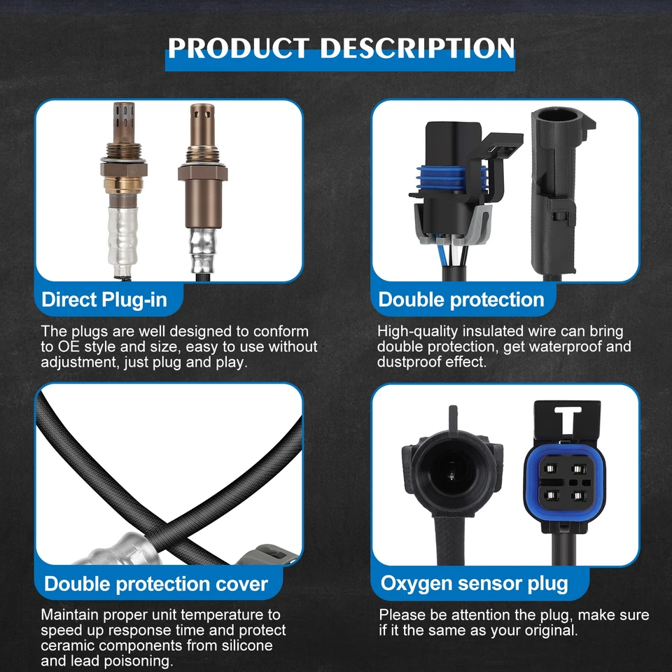 2pcs Oxygen Sensor O2 Fit For 1997-1999 Chevrolet Malibu Pontiac Grand Am 2.4L - Image 2 of 4