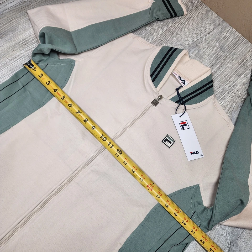 Fila Settanta Track Jacket Off White/Green Mens Size M New - Image 3 of 4