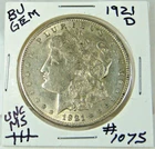 1921-D MORGAN SILVER DOLLAR FROM ORIGINAL BANK BAG GEM BU US MINT #1075