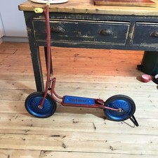 Vintage Tri-ang Scooter 1960’s Red Blue breaks & Stand Good Condition Working