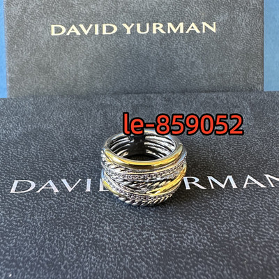 David Yurman Crossover Seven Row Ring 925 w/ 18K Gold & Diamonds Sz 6