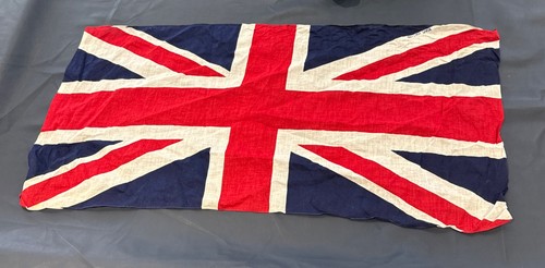 Vintage Or Antique Union Jack, Marked 'British Made' Approx 16x36 inch 