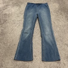 We The Free Pull On Flare Denim Jeans Womens 28 Blue High Rise Stretch Y2K Style