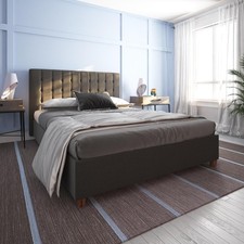 Image of Emily Upholstered Double Bed in Grey by Dorel