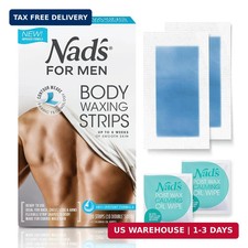 Nad's For Men Body Wax Strips - Wax Hair Removal For Men - At Home Waxing Kit Wi