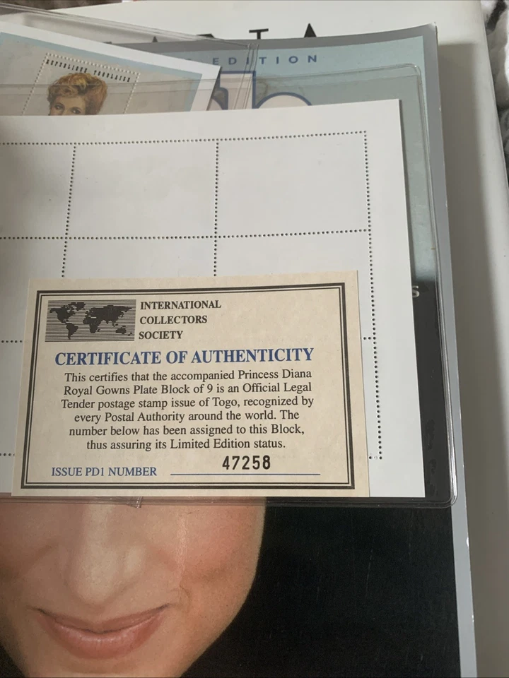Estampillas conmemorativas de la princesa Diana de Gales 1998 en perfecto estado Foto 4 de 4