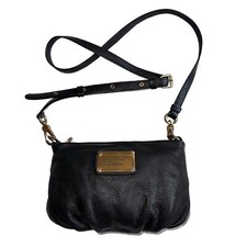 Marc By Marc Jacobs Crossbody Bag SMALL Classic Q Percy BLACK Pebble Leather