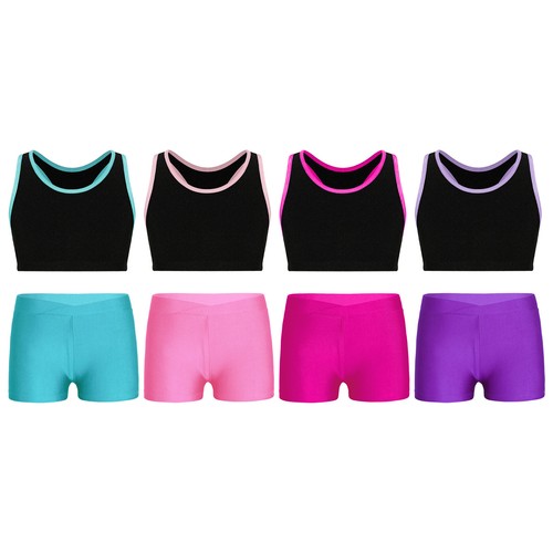 Kids Swimsuit Summer Sport Girls Swimwear 2 Pieces Set Stylish Boyshorts Dance