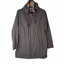 Jack Murphy Rain Coat Grey Brown Hood Women Drawstring Pockets Size 16 Dublin