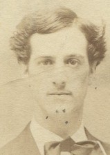 MAN WITH PUFFY HAIR AND LARGE BOW TIE. CDV, PITTSBURGH, PA.