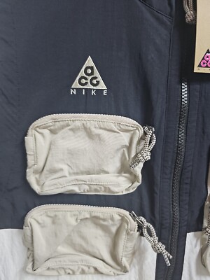 Nike Acg Multiple Pockets Functional Vest Black White Splicing Sz