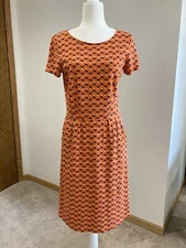 BODEN Phoebe Popsicle Floral Orange Tulip Jersey Knit Dress Pockets Size 6R