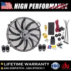 16" High Flow 3500CFM Electric Radiator Cooling Fan Thermostat Relay Switch Kits