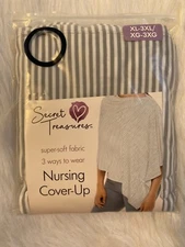 Secret Treasures Nursing Cover Up Womens Size XL-3XL Gray White Stripe