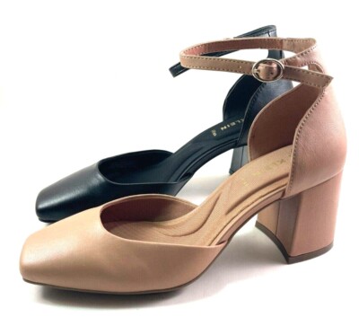 Anne Klein Lizabet  Block Mid Heel Two-Piece Pump Choose Sz/ Color