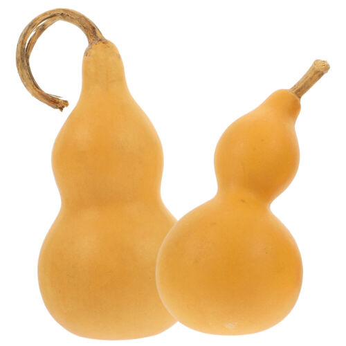2 Pcs Pressed Waist Gourd Natural Child Outdoor Figurine - Picture 1 of 12