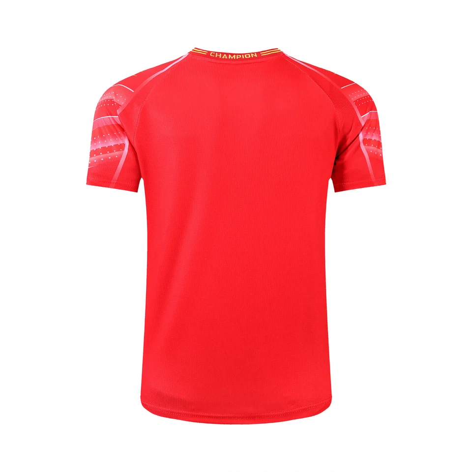 Camiseta Adulto Infantil Li-Ning Esportes Manga Curta Roupas de Tênis Badminton Usar - Imagem 3 de 4