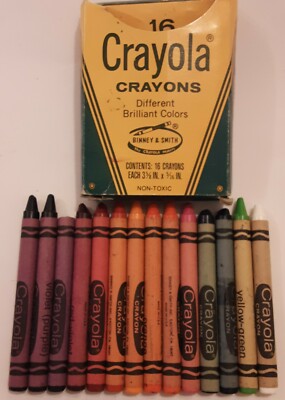 Vintage Box of Binney & Smith Crayola Crayons Colors Some Retired binX