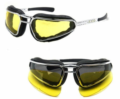 BARUFFALDI EASY RIDER GOGGLES IN BLACK! SMOKE & YELLOW LENSES (175002) - Picture 1 of 2